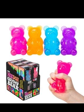 Needoh Gummy Bear Stress Toy - Pink, Orange, Blue, Purple Available